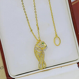 COLIER PANTHERA GOLD CU CRISTALE STRALUCITOARE